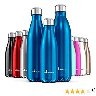 Proworks Bottiglia Acqua in Acciaio Inox, Senza BPA Vuoto Isolato Borraccia Termica in Metallo per Bevande Calde per 12 Ore & Fredde 24 Ore, Borraccia per Sport, Lavoro e Palestra - 500ml / 750ml / 1L